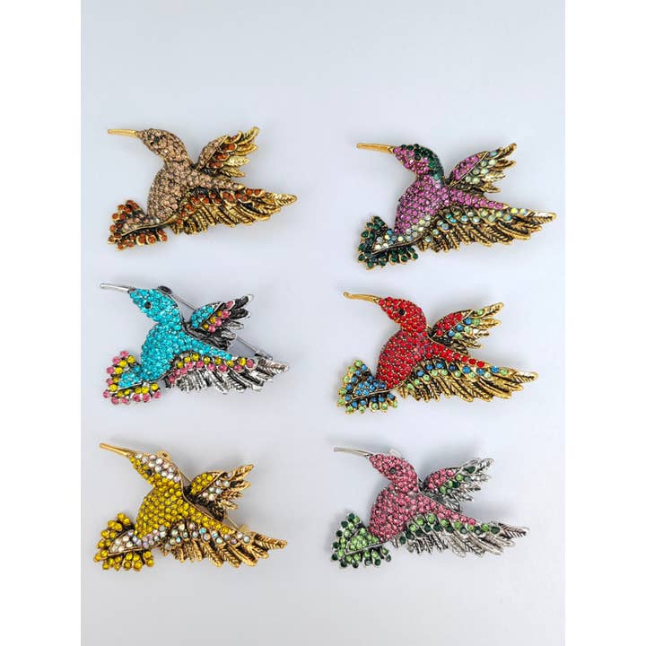 Mio Queena - Wholesale Brooch - Multi-color Rhinestone Hummingbird Brooch5