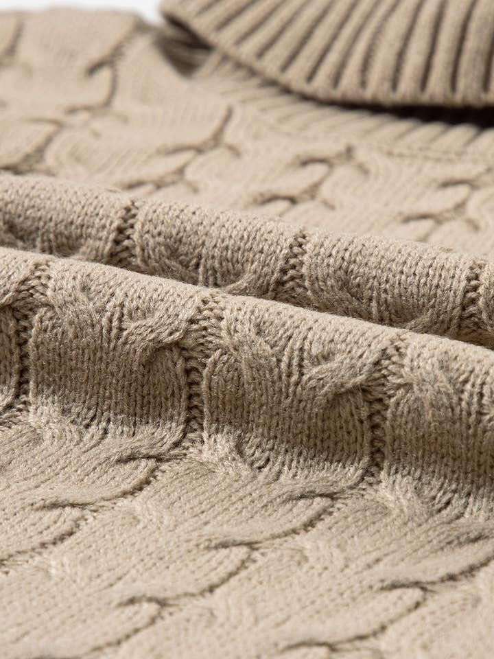 FASHION BLVD - Wholesale Knit Sweater - Women's - FB Cable Knit Turtleneck Batwing Short Sleeve Sweater9