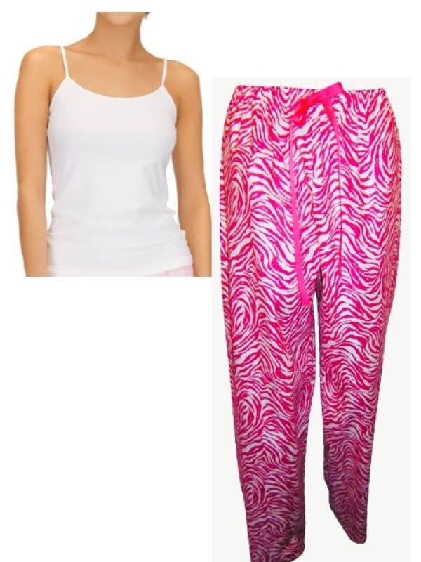 Wild Thing Zebra Cami & PJ Bottom Pajama Set - Red for wholesale by Unusual Babe Undercover