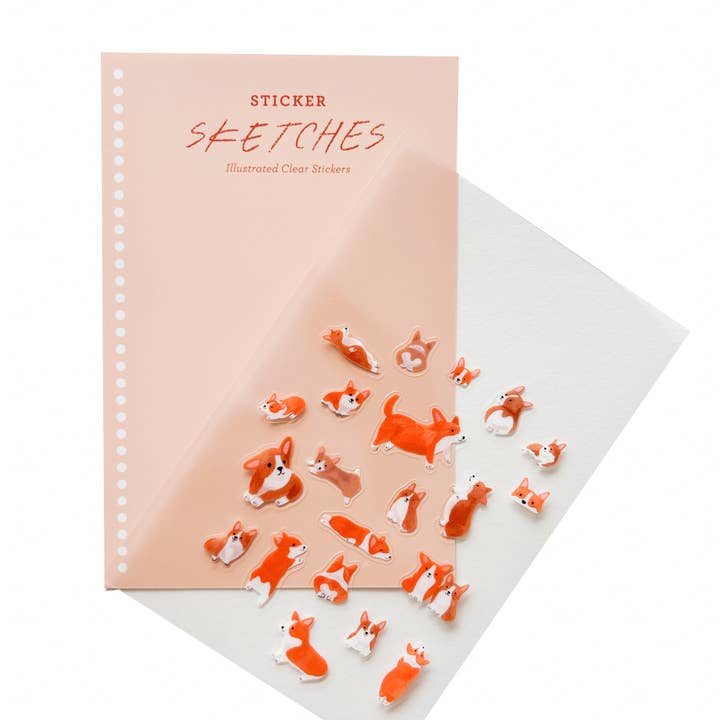 Girl of All Work - Wholesale Sticker - Corgis Sticker Sketches1