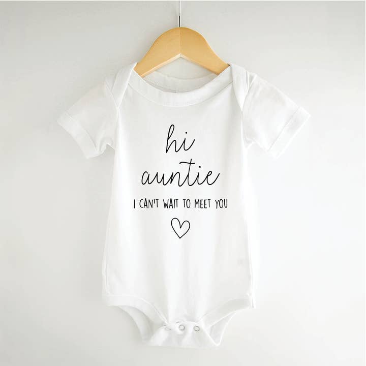 Bump & Beyond Designs - Wholesale Bodysuit (Non-Footed) - Baby - Hi Auntie I Can't Wait to Meet You Onesie
