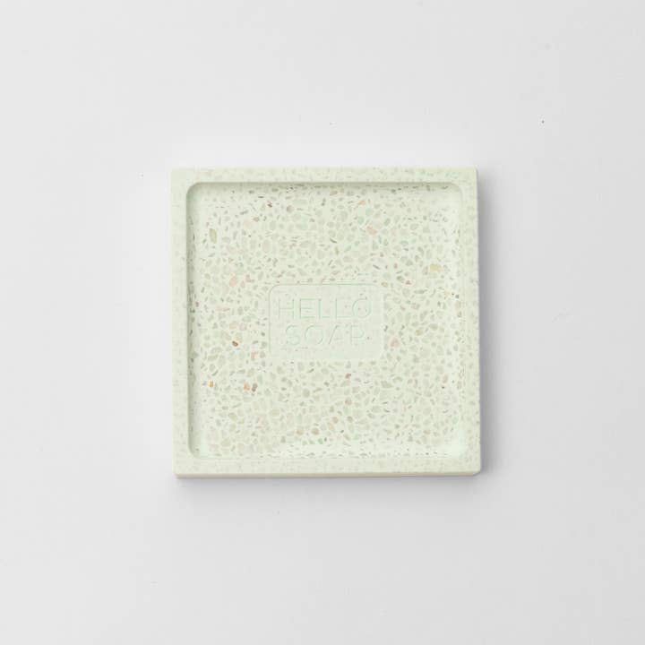 Kalastyle Soap Co. - Wholesale Bath Soap Dish - Kalastyle Home "Hello Soap" Green Diatomite Soap Dish2