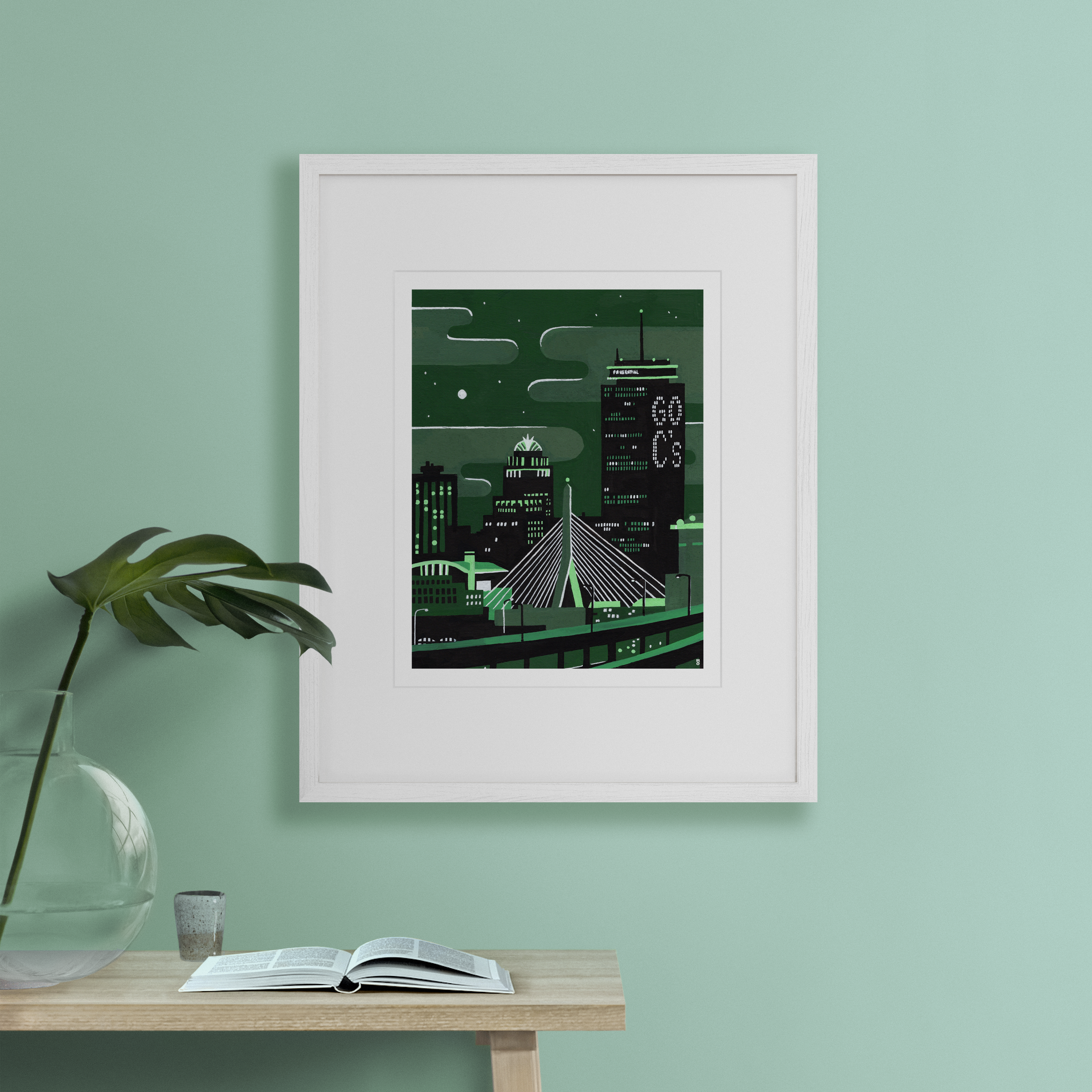 Ohello Boston - Wholesale Art Print - Go Cetlic's on the Pru at Night Art Print3