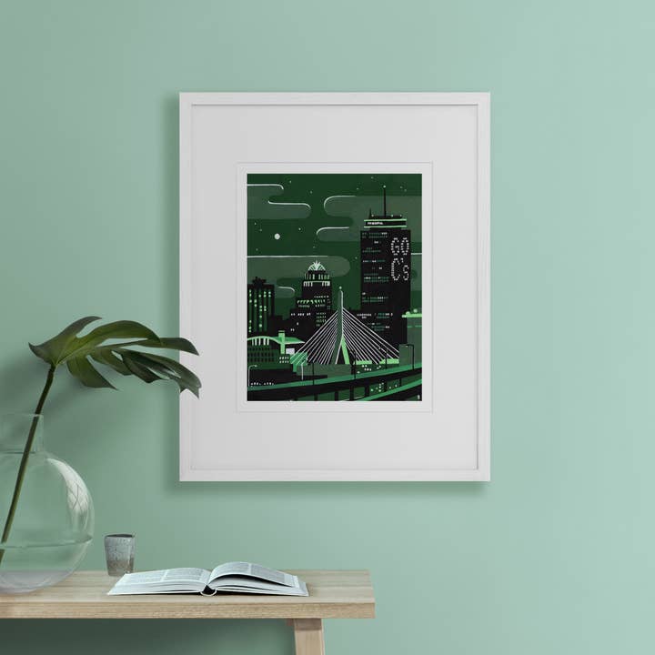 Ohello Boston - Wholesale Art Print - Go Cetlic's on the Pru at Night Art Print3