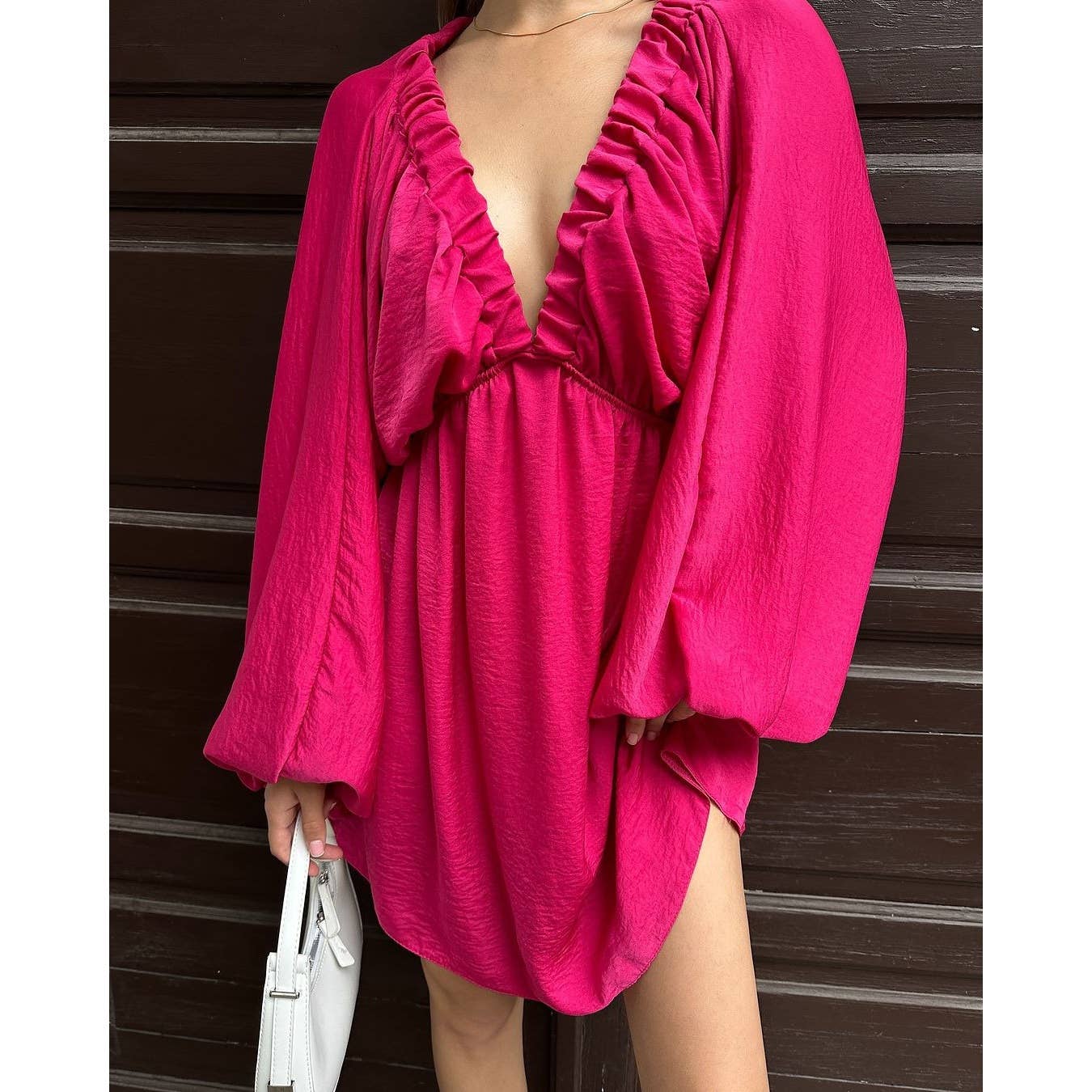 Mapcie - Wholesale Dress - Women's - FRONT AND BACK WIDE V NECK DRESS11