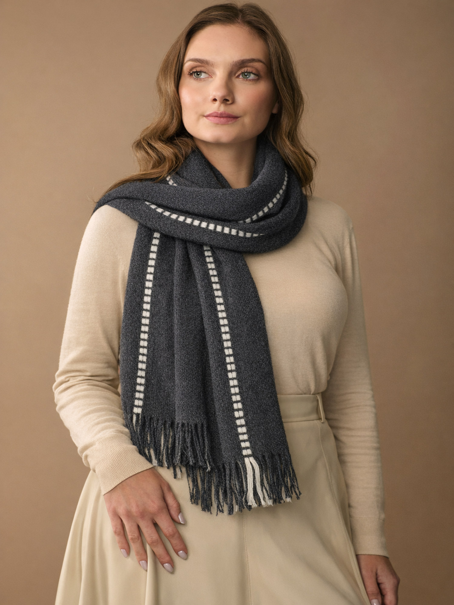 WUAMAN - Alpaca - Venta al por mayor Bufanda - Mujer - Bufanda ligera de Baby Alpaca para otoño3