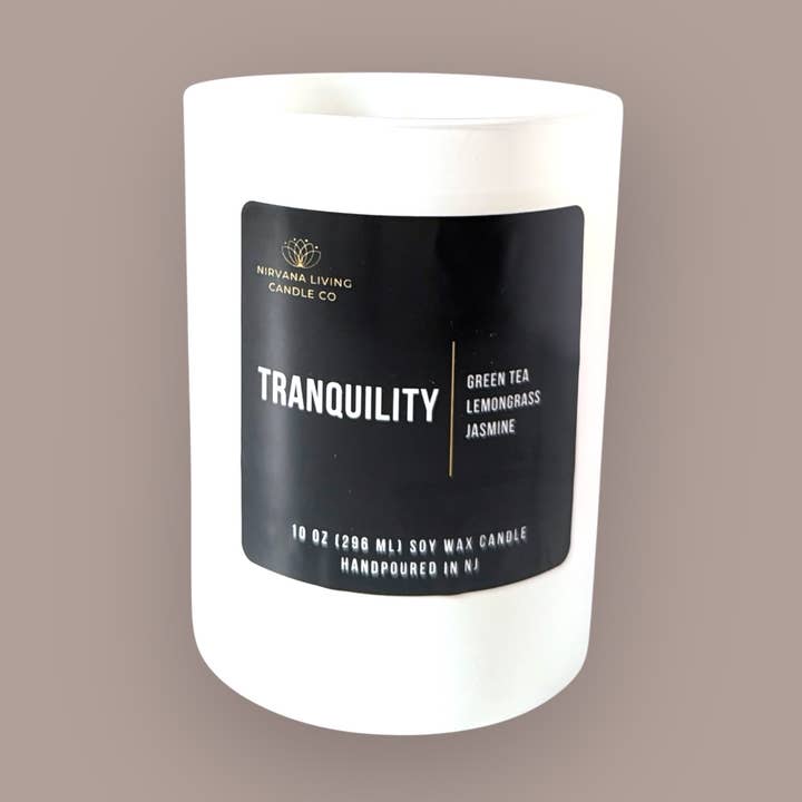 VELA TRANQUILITY 10OZ para venta al por mayor de Nirvana Living Candle Co