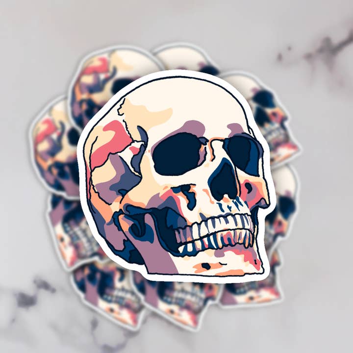 Autocolante Caveira por atacado de Jelly Jean Designs