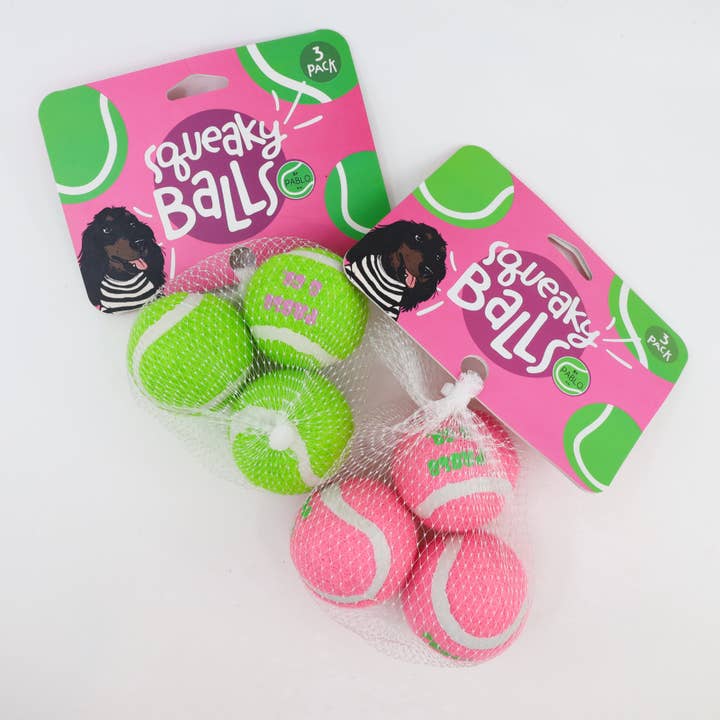 Pablo & Co. Boutique - Wholesale Pet squeaky toy – Dog - Pack of 3 Squeaky Balls: Pink2