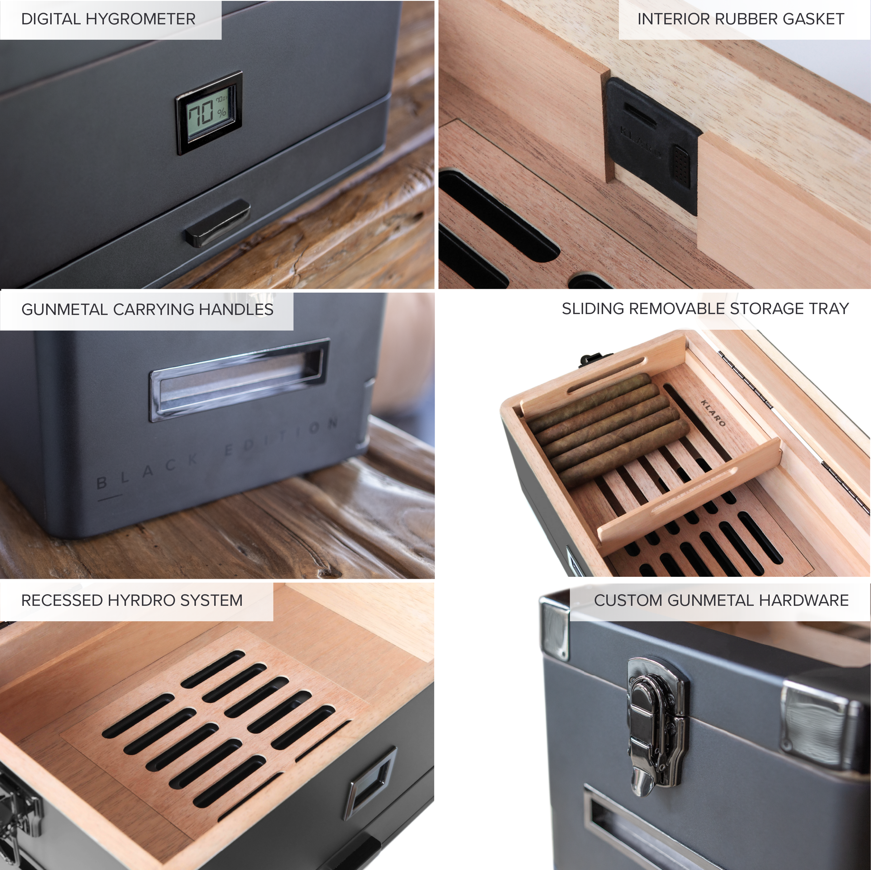 Case Elegance – Engroshandel Humidor/cigarretilbehør – Black Edition Militær Humidor5