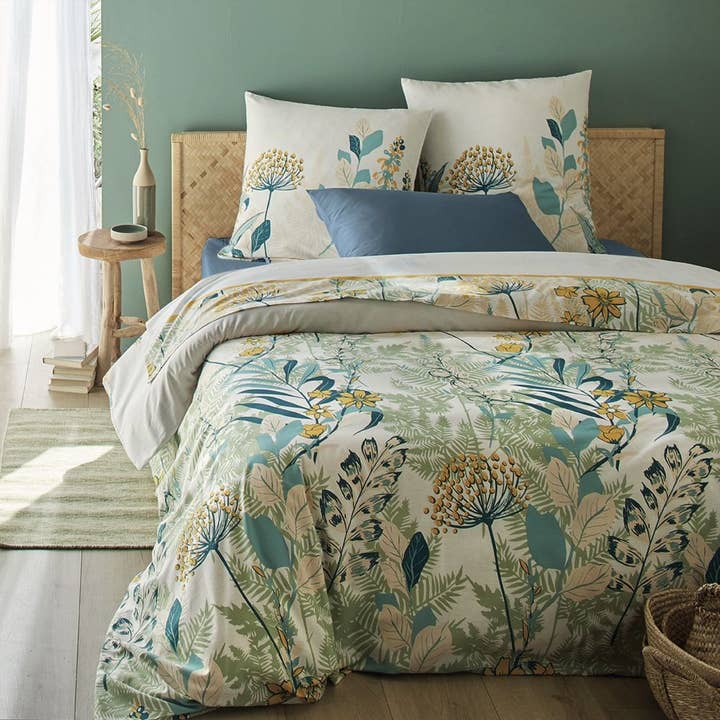 Housse de couette 240x260 + taies Coton Clove Emeraude pour la vente par Housse De Rêve