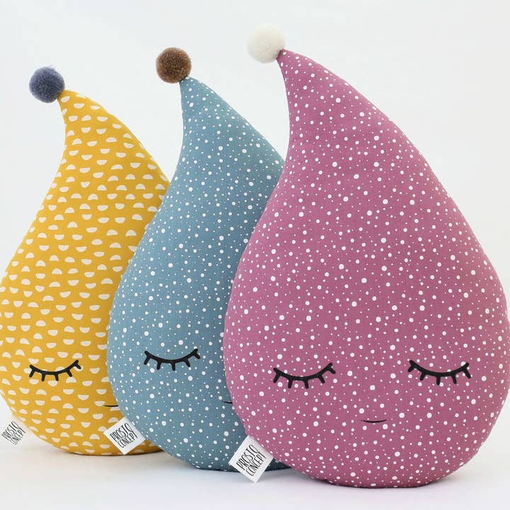 Mustard, Teal Or Plum Raindrop Cushion for wholesale by ProstoConcept
