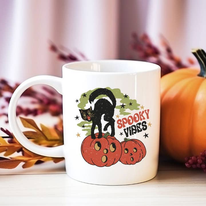 Sister Ray - Wholesale Coffee Mug - Spooky Vibes Retro Halloween 11 oz Coffee Mug