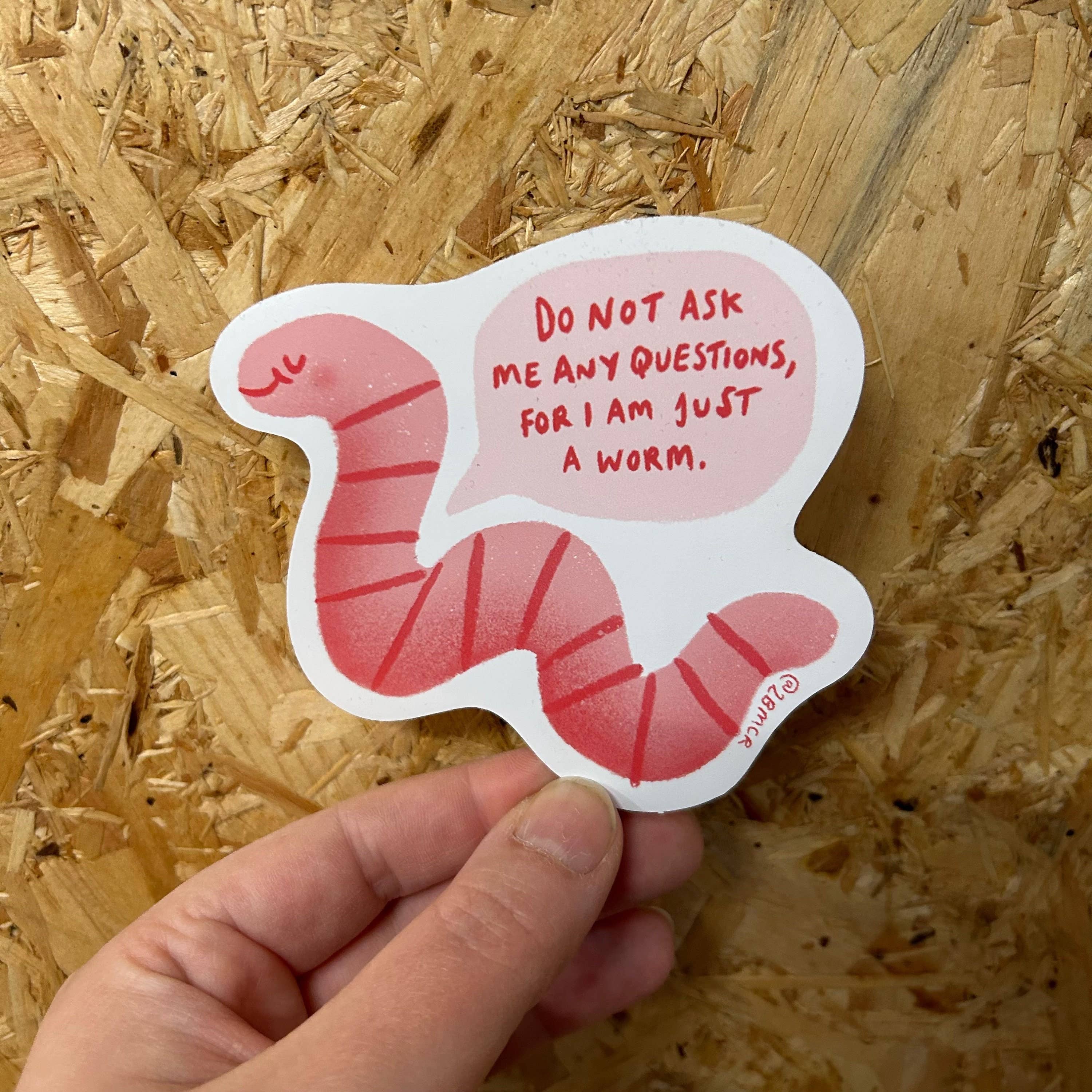 2B Or Not 2B – wholesale Sticker – Do Not Ask Me Any Questions Worm Sticker 9.5cm x 9.5cm3