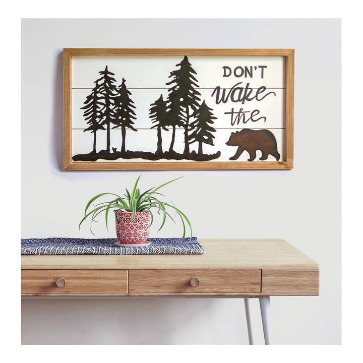 Don'T Wake The Bear Wall Sign for wholesale by Manual Woodworkers and Weavers, Inc.