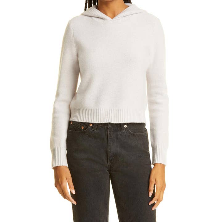 Boiled Cashmere Crop Hoodie for wholesale by Khangri Textiles