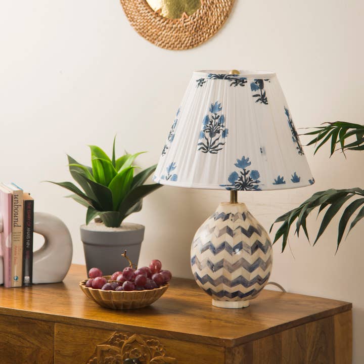 Mela Artisans - Wholesale Lamp Shade - Azure Blossom Lampshade1