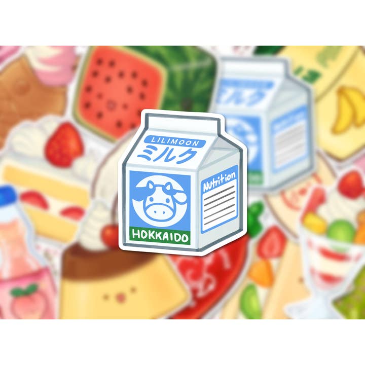 Adhesivo de vinilo Milk Carton de 2.75 pulgadas resistente al agua Kawaii para venta al por mayor de Lilimoon