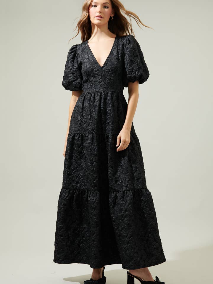 Sugarlips - Wholesale Dress - Women's - Arielle Jacquard Maxi Tiered Dress