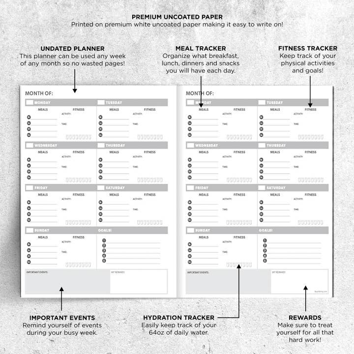 TF Publishing - Paper Goods - Wholesale Calendar - Food & Fitness Wellness Planner1
