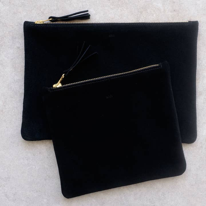 shh manufaktur – wholesale Pouch – Women’s – Suede Zipper Pouch Pouch Black