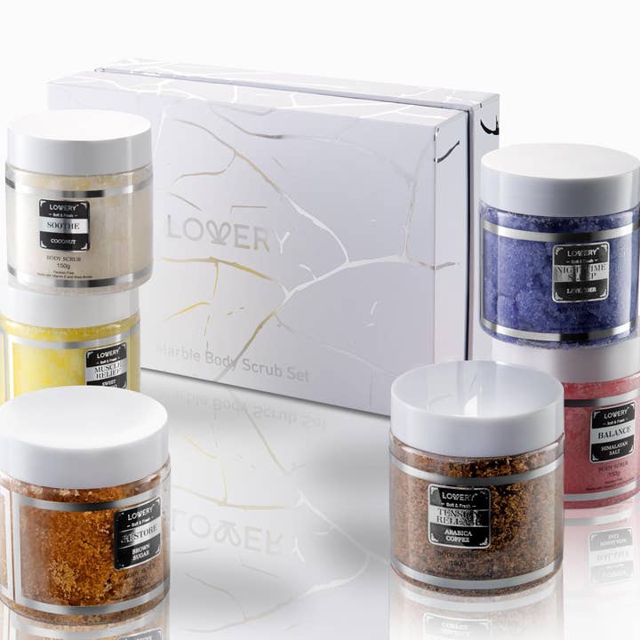 Lovery - Wholesale Body Scrub/Exfoliant - Body Scrub Gift, 6 Pack Exfoliating Body, Face, Foot Scrubs