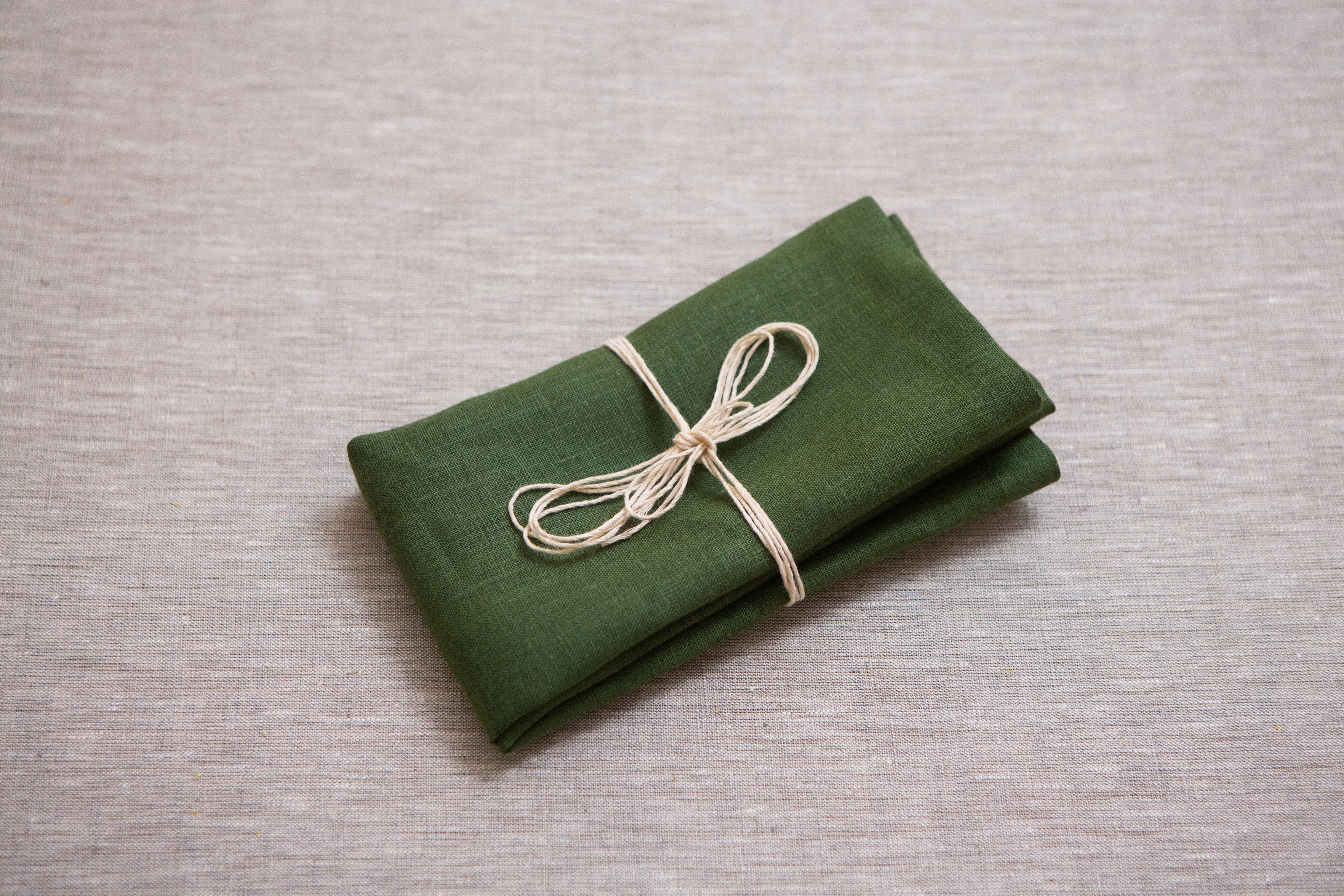 CoolLinen - Wholesale Dinner & Cloth Napkin - Green organic linen napkins.6