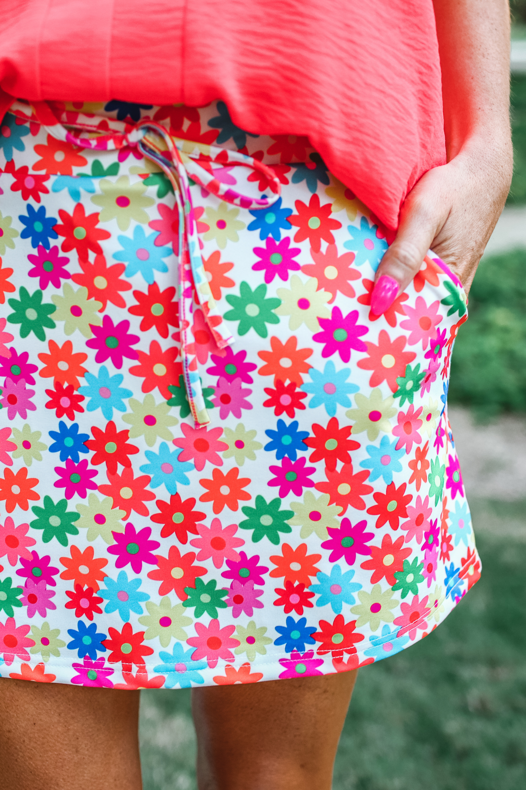 Multi Bright Blooms Floral Skort for wholesale on Faire5