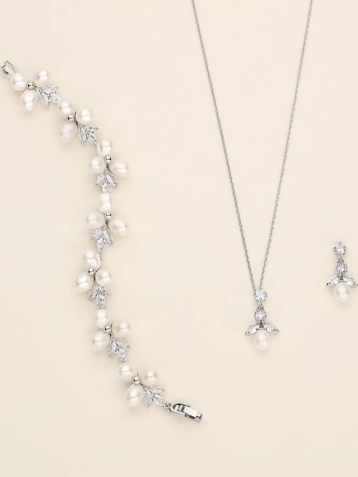 Conjunto de Collar de Perlas Abby para venta al por mayor de allureweddingjewelry