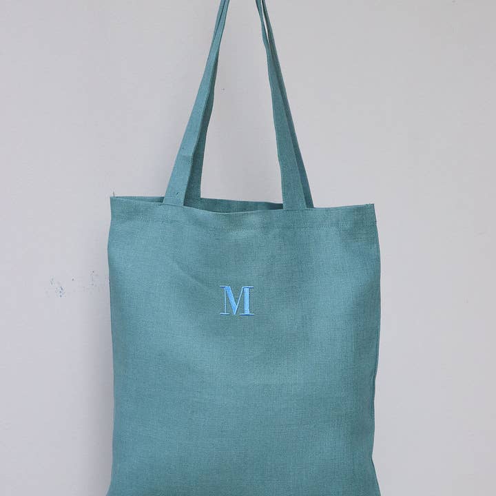 Customizable pure linen shopper bag for wholesale by Giardino Segreto