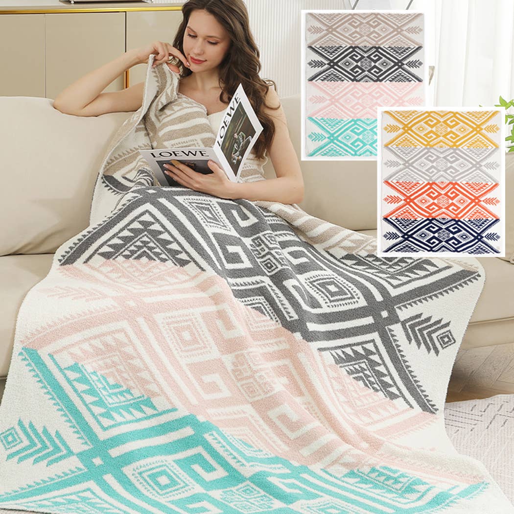 Fashion City - Vendita all'ingrosso Plaid - Comoda coperta morbida con motivo tribale 17