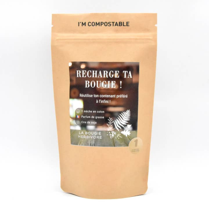 Recharge de Bougie – Signature N°1 : Forêt du Liban – Cèdre pour la vente par LA BOUGIE HERBIVORE