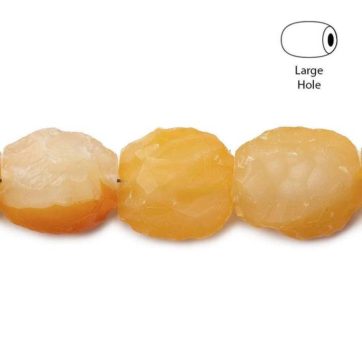 Orange Agate Hammer Faceted Oval Beads 8 inch 11 pieces for wholesale by The Bead Traders