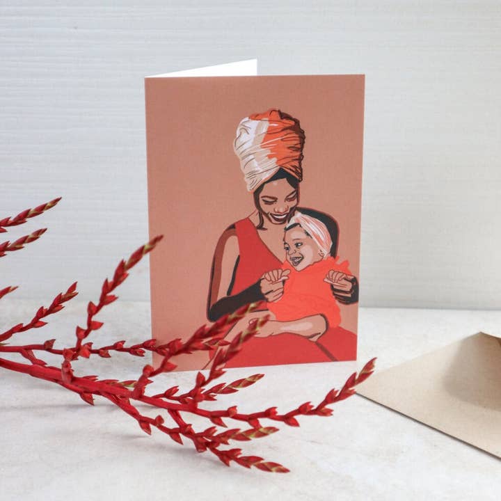 Mother and Child Greeting Card for wholesale by Fanm Djanm