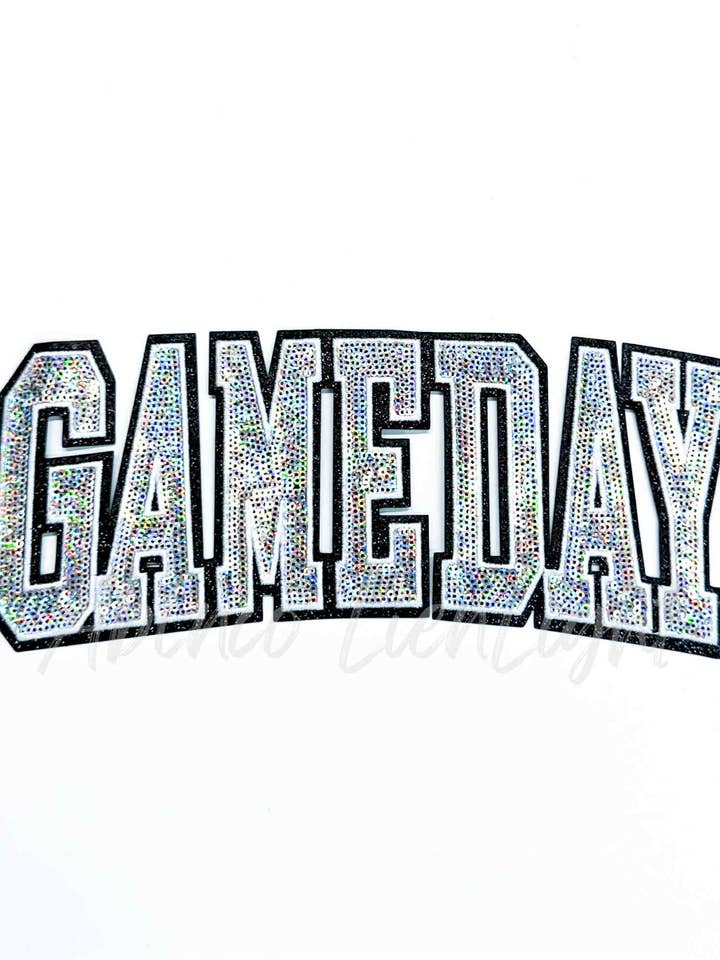 Silver Game Day Varsity Sequins Patch for wholesale by ABLNco