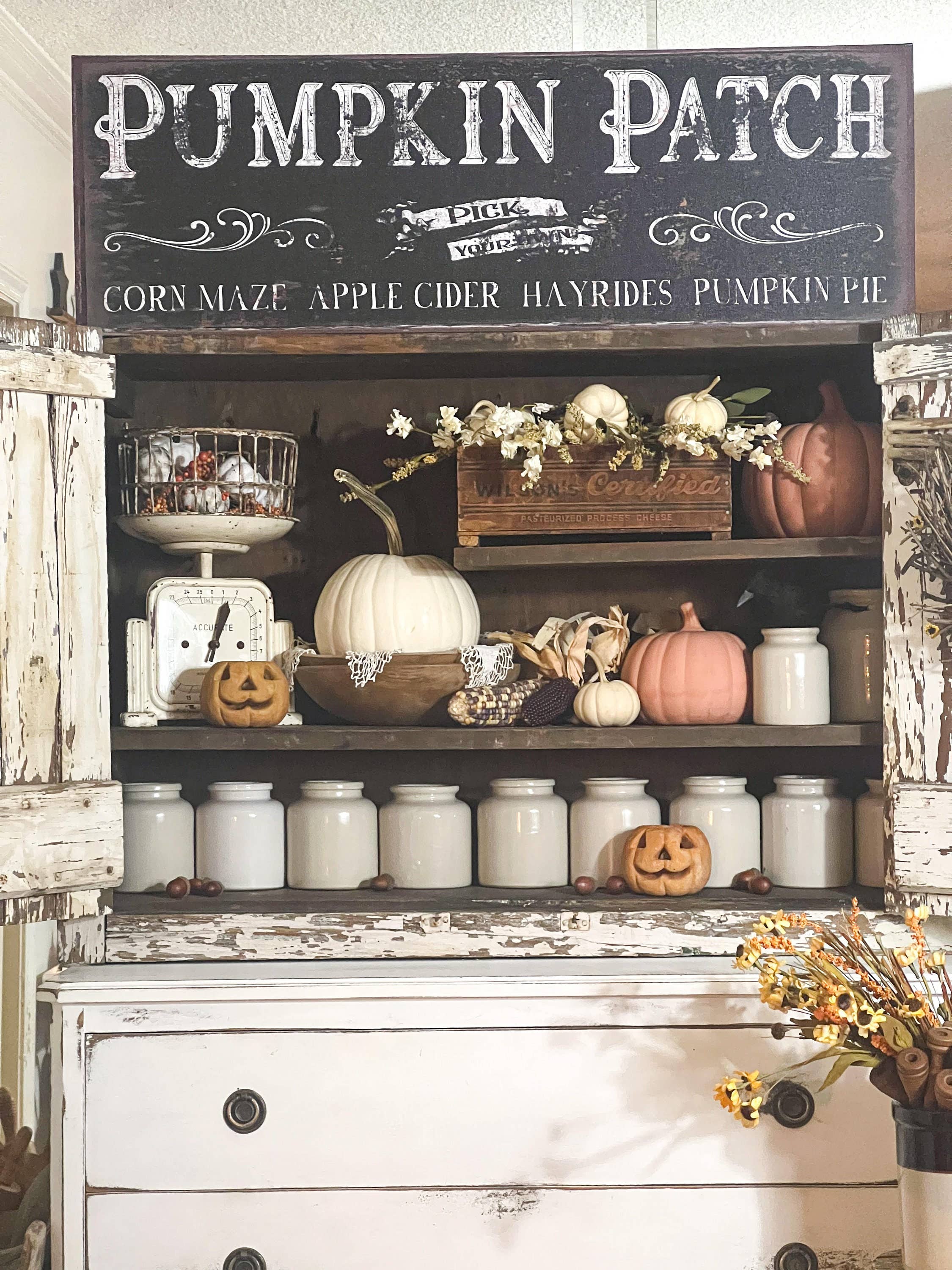 Olive Branch Farmhouse - Wholesale Canvas Art - Pumpkin Patch Pick Your Own Fall Market Black Canvas Sign2