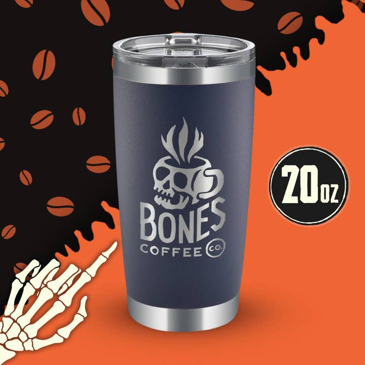 Bicchiere caldo/freddo in acciaio inossidabile da 20 once | Tazza da caffè blu per la vendita all'ingrosso da parte di Bones Coffee Company