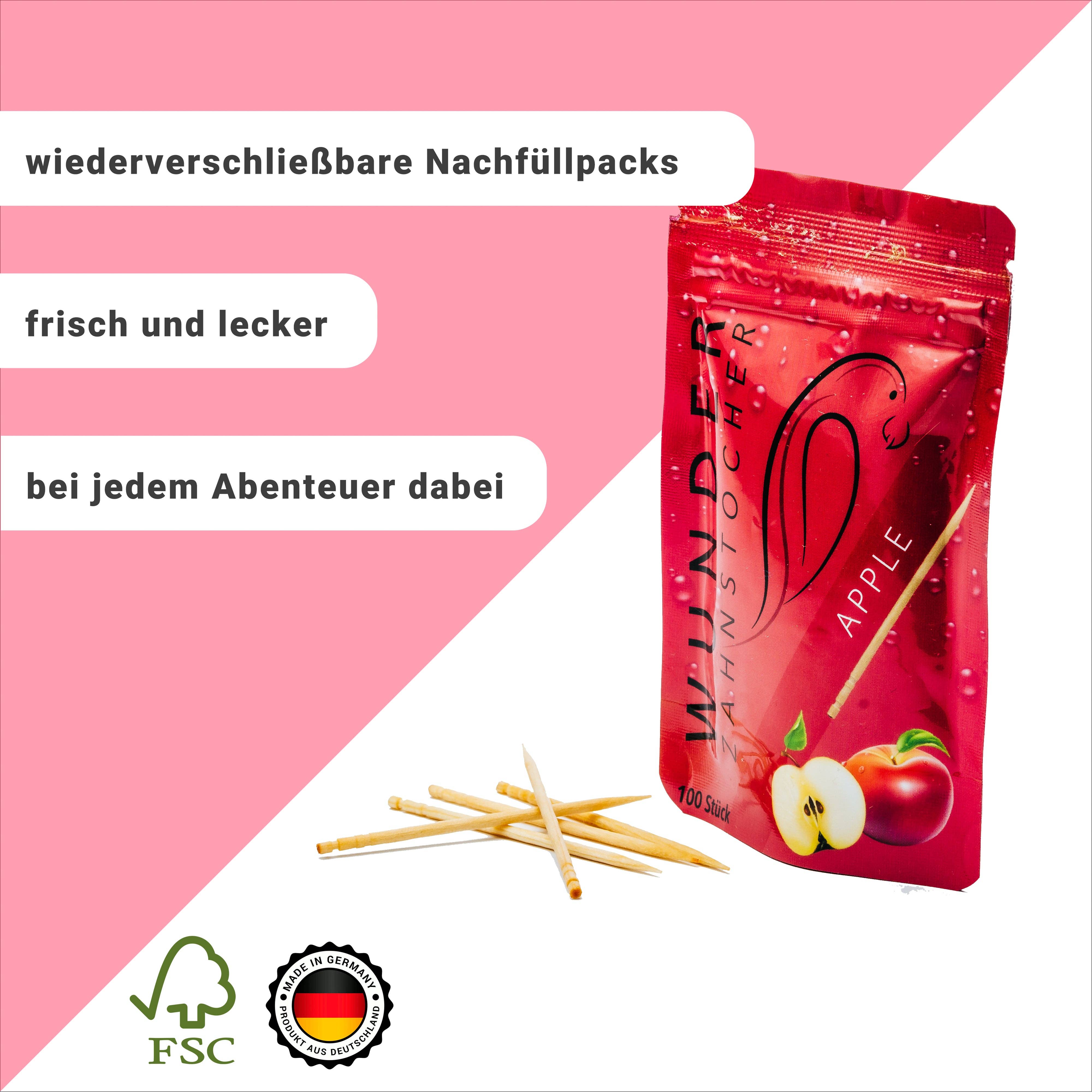 Wunder Zahnstocher - Wholesale Toothpick - REFILL PACK - FRUIT PACK - TOOTHPICK WITH FLAVOR1