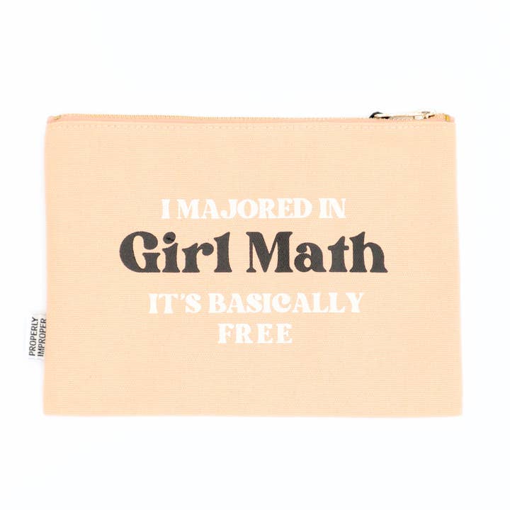 Properly Improper - Wholesale Pouch - Women's - Canvas Pouch I Majored in Girl Math0