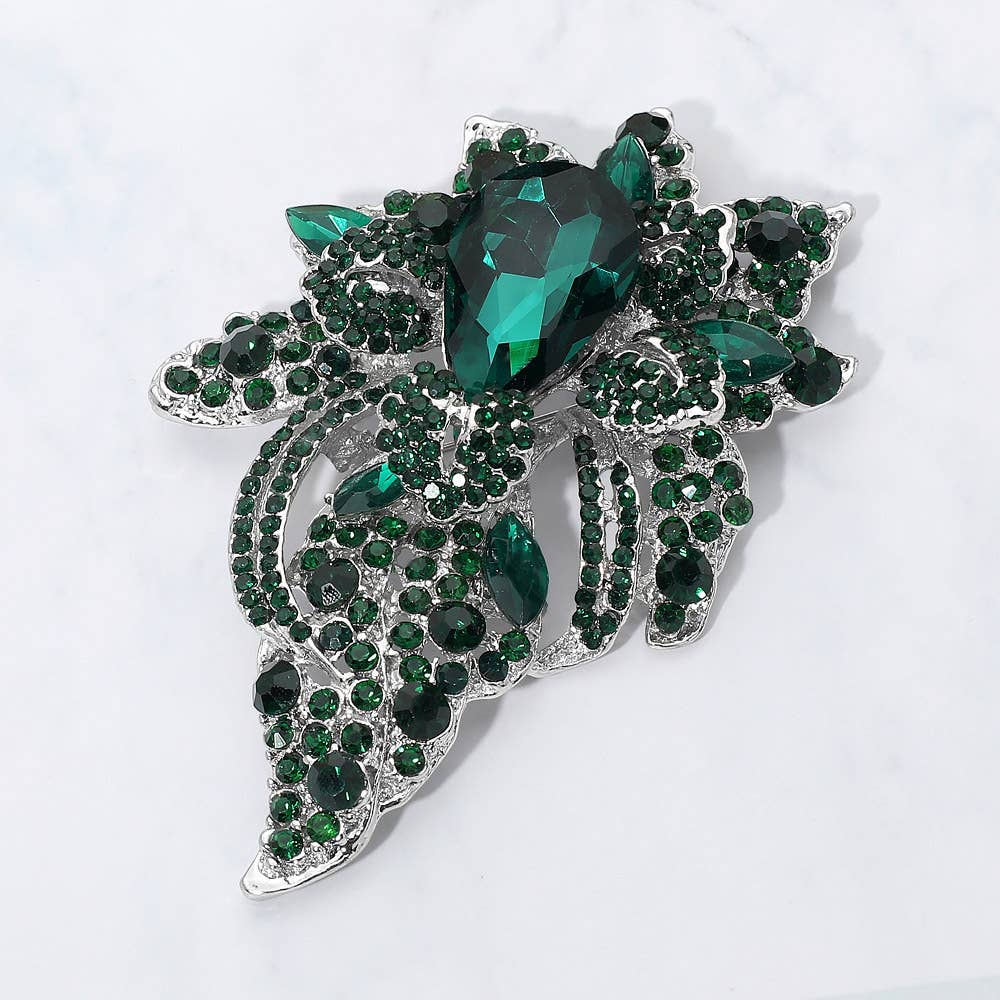 Sensibling Corp. - Wholesale Brooch - Floral Crystal Pave Bouquet Brooch / Pendant20