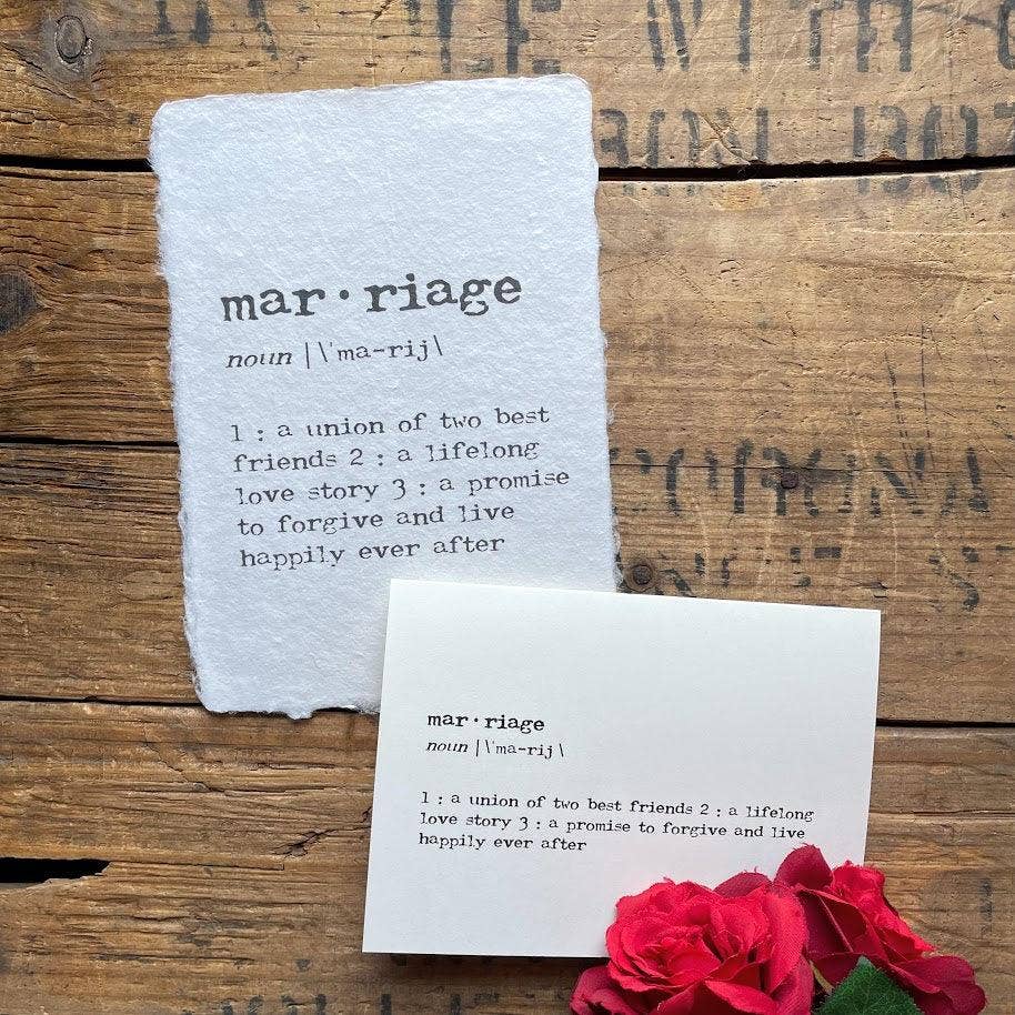 Alison Rose Vintage - Wholesale Art Print - marriage definition print on handmade paper6