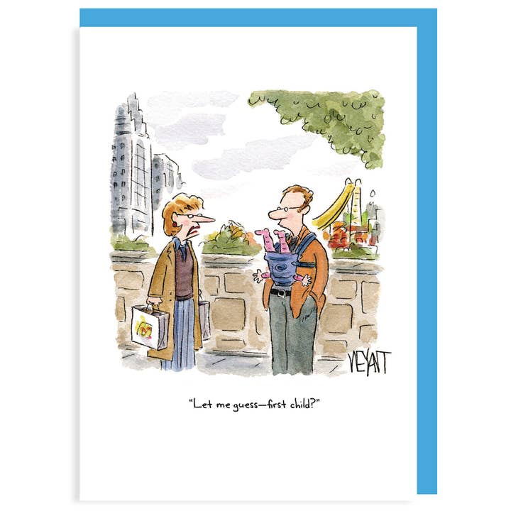 Nelson Line - Wholesale Baby Card - First Child? - Cartoon Greeting Card