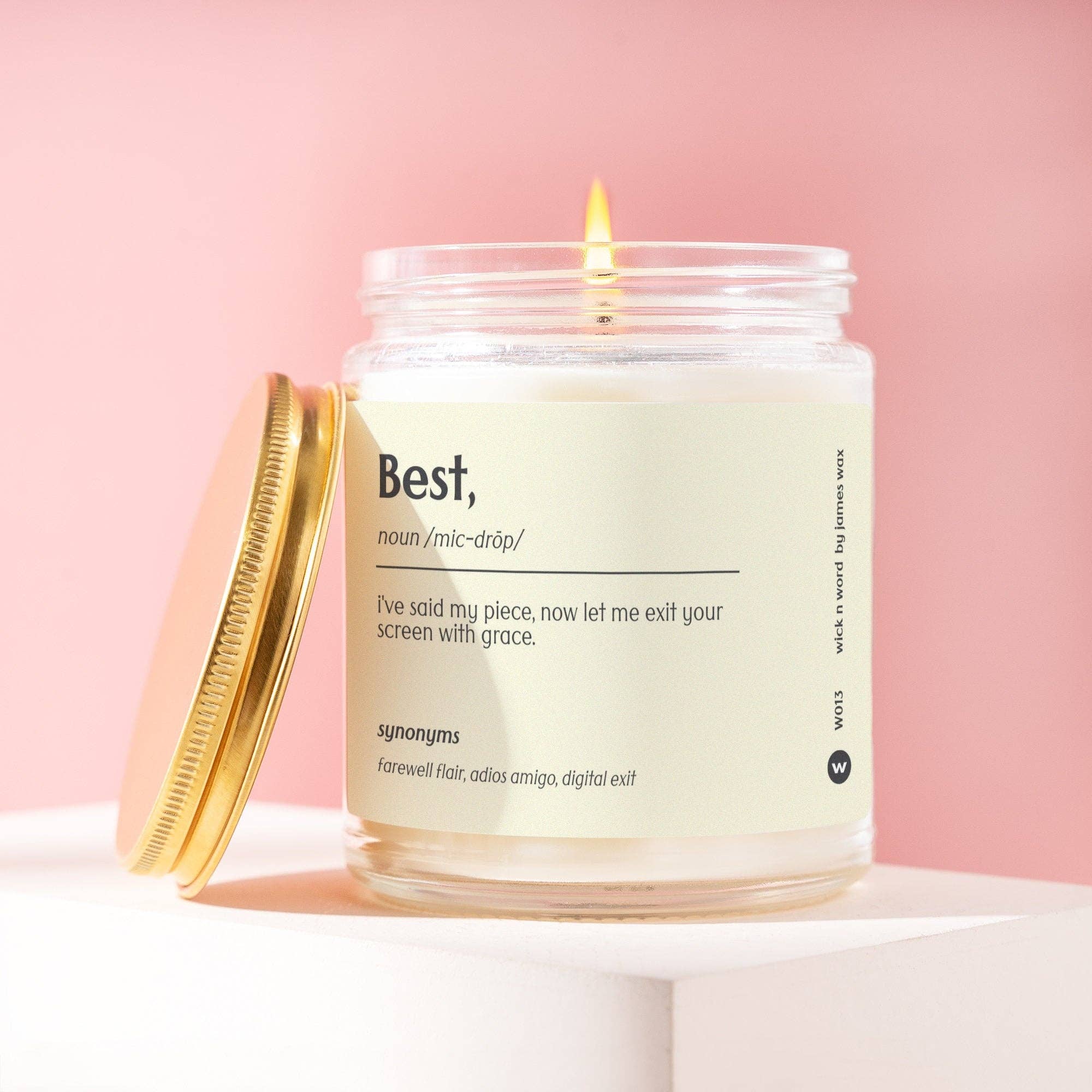 Wick n Word - Wholesale Jar/Filled Candle - Personalized Coworker Gift "Best," Definition Candle Gift For Appreciation Office Gift Funny Surprise Gift Holiday Gift W013