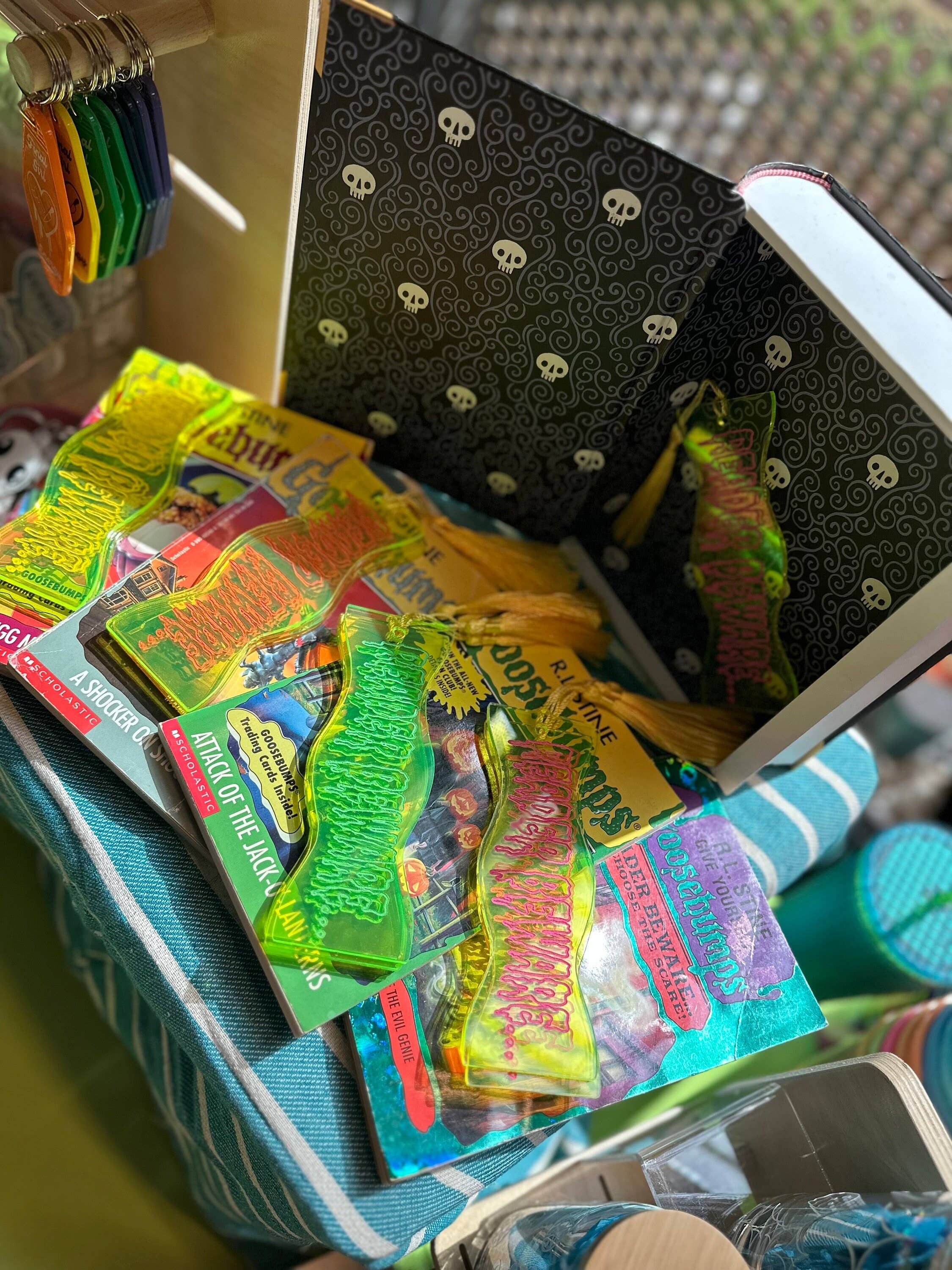 Kayleigh Creates - Wholesale Bookmark - Reader Beware Neon Acrylic Goosebumps Inspired Bookmark4