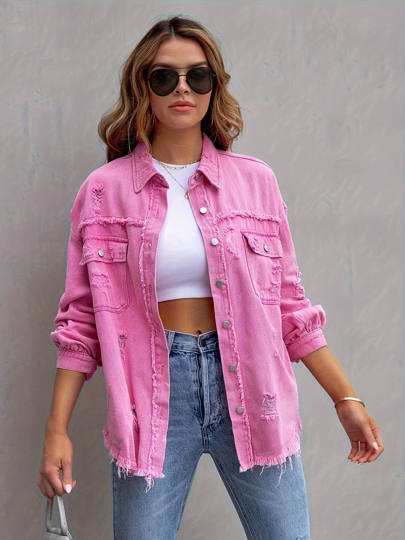 Marayn - Wholesale Denim Jacket - Women's - 2025 Oversized Denim Jacket Womens Distressed Style10
