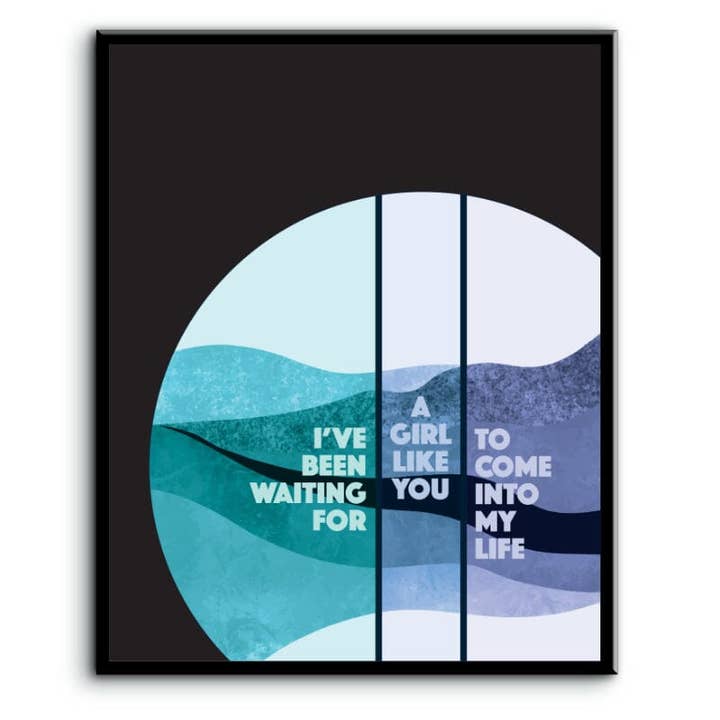Song Lyrics Art – wholesale Art print – Waiting for a Girl Like You by Foreigner - Song Lyric Print4