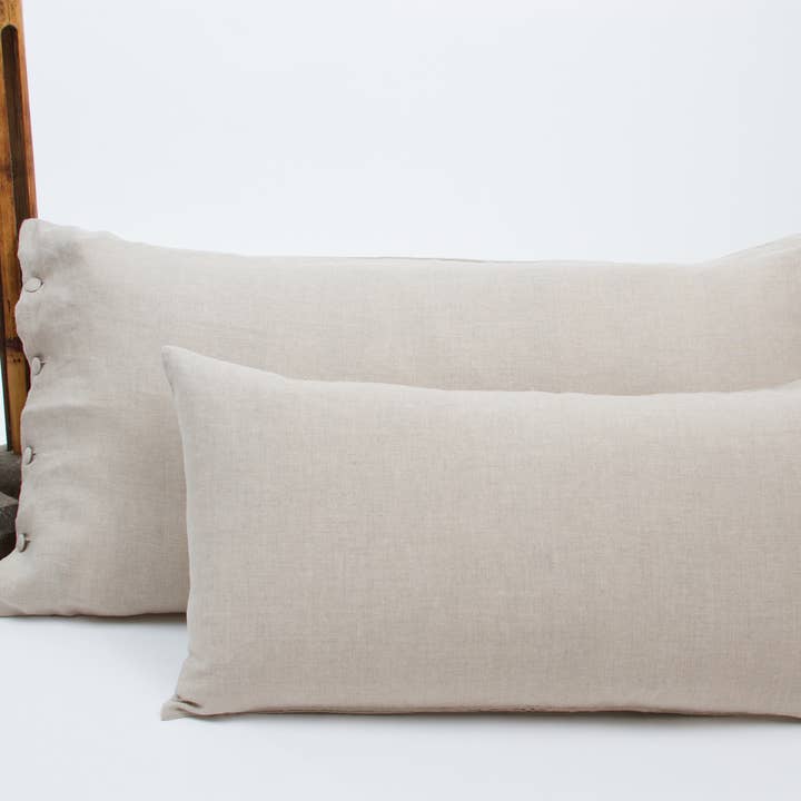 Natural Linen Bed Pillow Sham Pair for wholesale by Alamwar