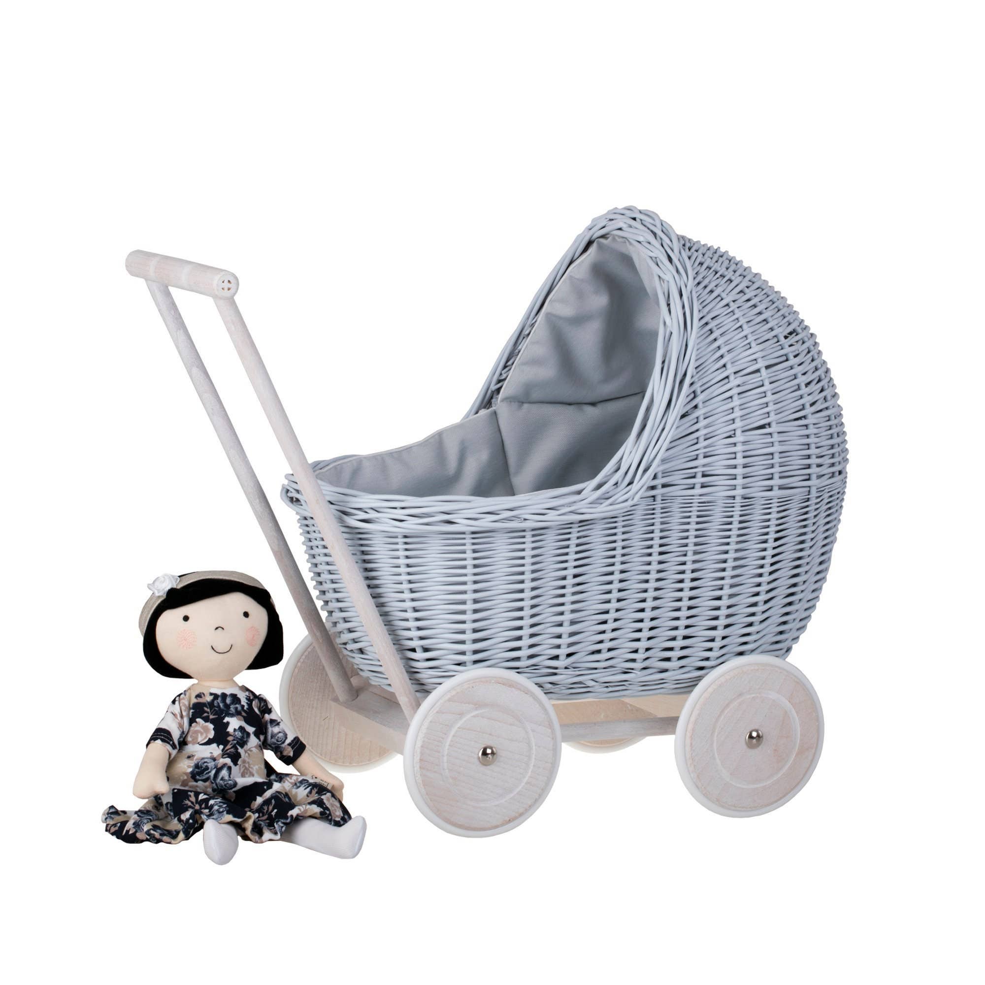 The Wicker Stories – wholesale Doll pram – Kids – Wicker Baby Painted Carriage, Wicker Doll Stroller4
