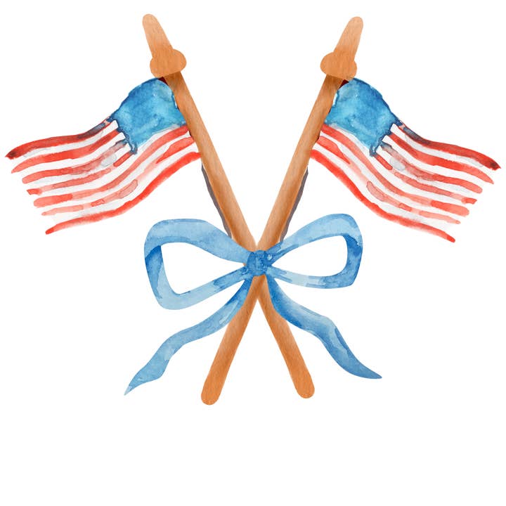 Flags with Bow DTF Transfer for wholesale by M2B Designs