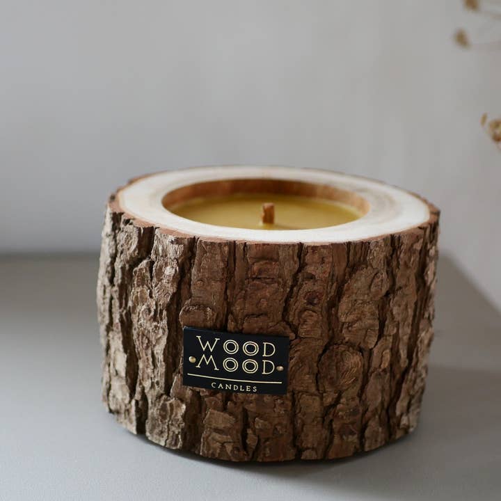 WOOD MOOD - Wholesale Jar/Filled Candle - Rocky Patio | interior candle with pine tree essential oil1